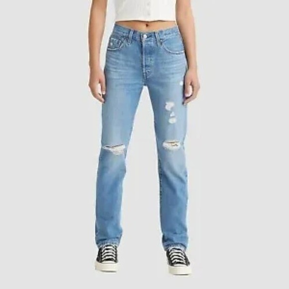 Levi's Denim - Levi's® Women's 501 High-Rise Straight Jeans - Oxnard Athens Crown 27 Distressed